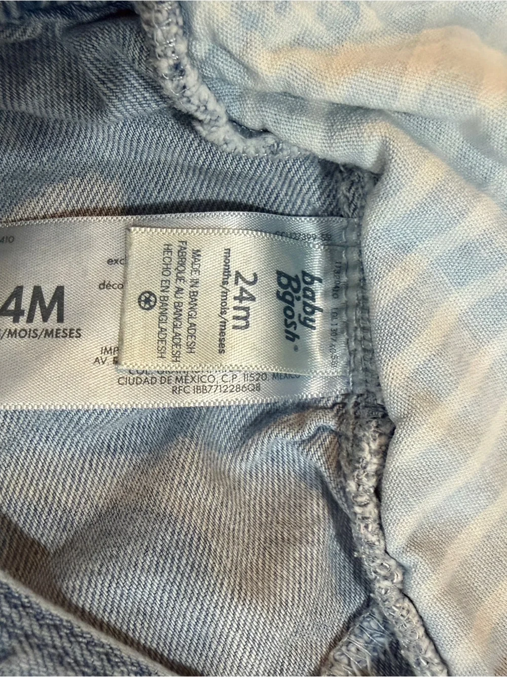 Vestback Light Wash Overalls OshKosh B'gosh Sz 24M